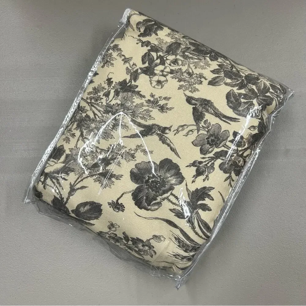 Pottery Barn Sorrel Toile Curtain Light Filtering 50 W x 108 L Charcoal Gray NEW